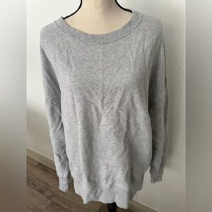 OFFLINE by AERIE Logo Pullover Cozy French Terry Sweatshirt Grey Large